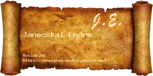 Janecskai Endre névjegykártya